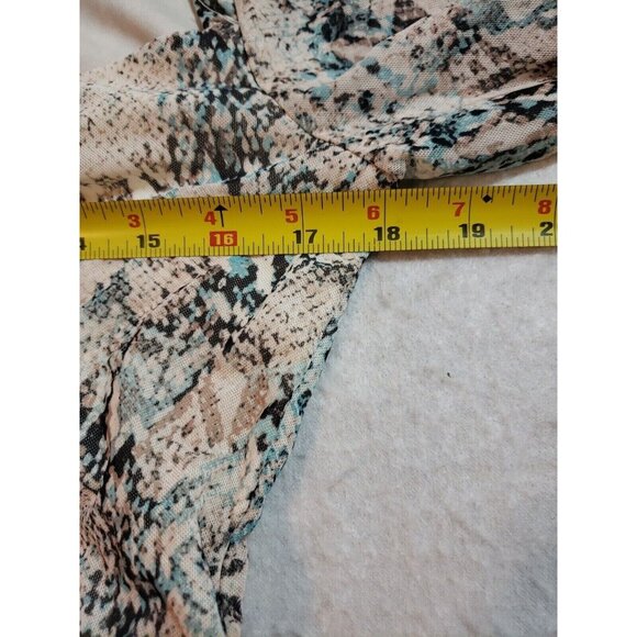 AFRM Neutral Aqua Snake Print Long Sleeve Cutout Bodysuit Size XL - Picture 10 of 16